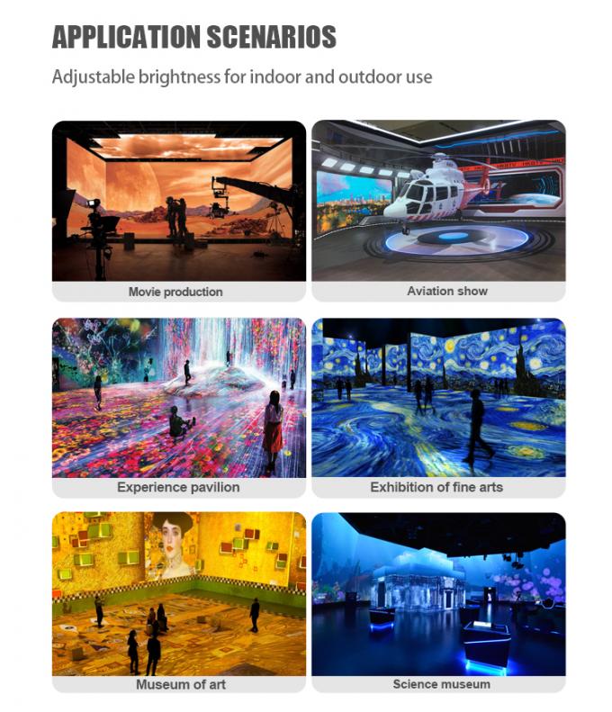 Pantalla LED 3D VFX VR VP XR para filmación, pared LED curva, pantalla LED de video HD, estudio de producción virtual 8