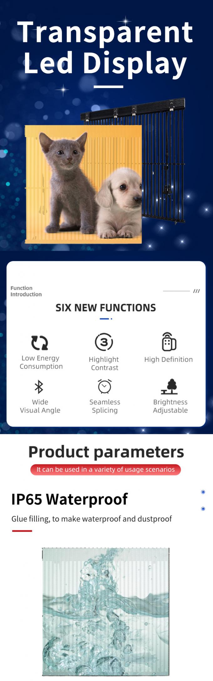 투명 LED 스크린 디스플레이, 투명 유리 창 LED, 투명 비디오 월, 유연한 패널, 높은 밝기 LED 스크린 0