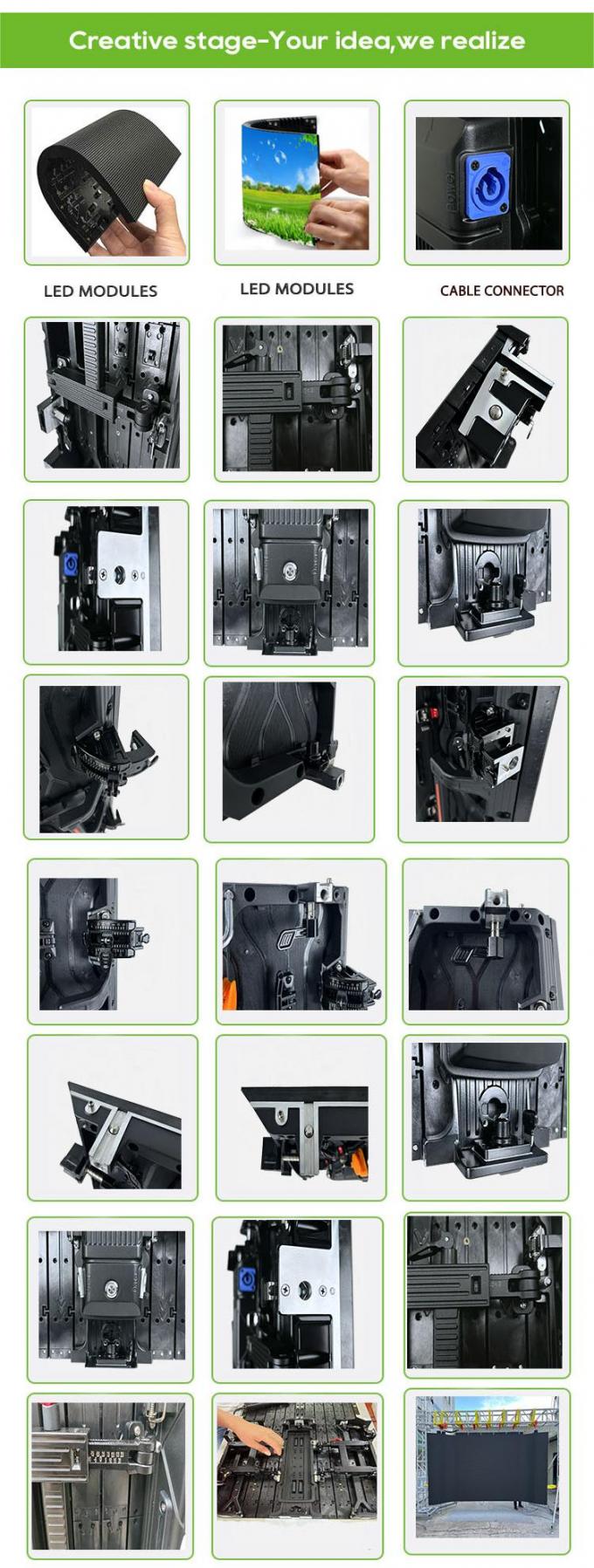 Gebogen scherm indoor/outdoor flexibele LED video wall huur LED display voor tentoonstelling & podium activiteiten - P2.976 P3.91 P4.81 3